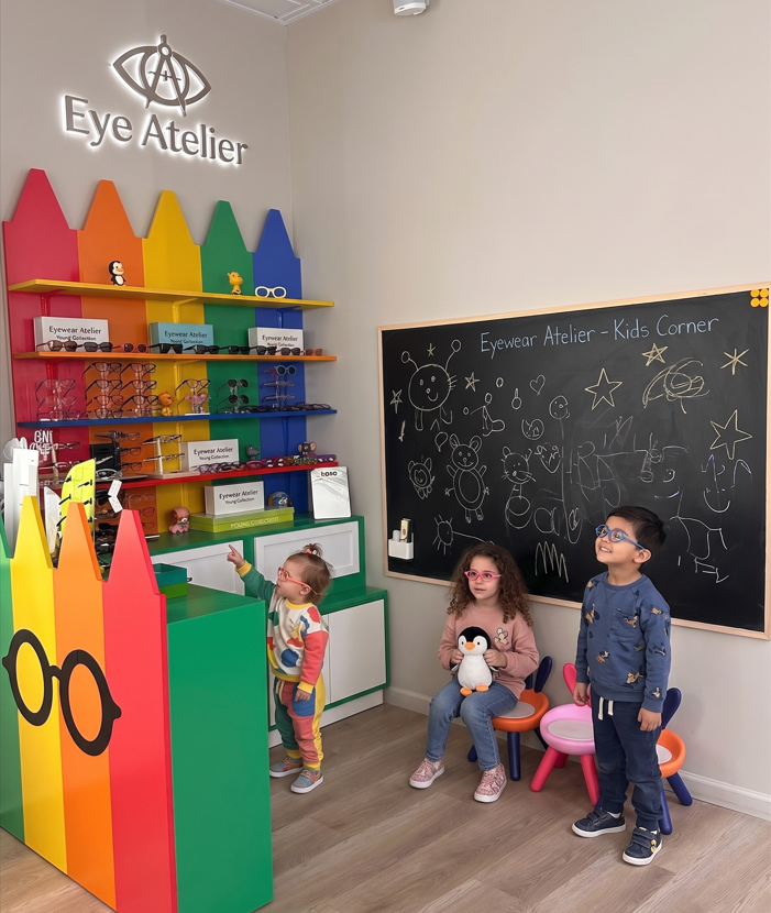 Les Petits — kids designer eyewear corner at Eye Atelier in Old Bridge, NJ
